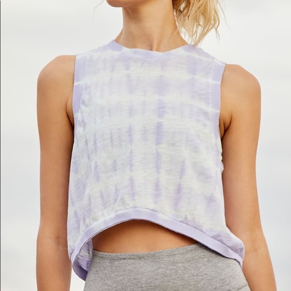 Free People Blue and Lavender Tie-Dye Tank Top - Picture 2 of 5